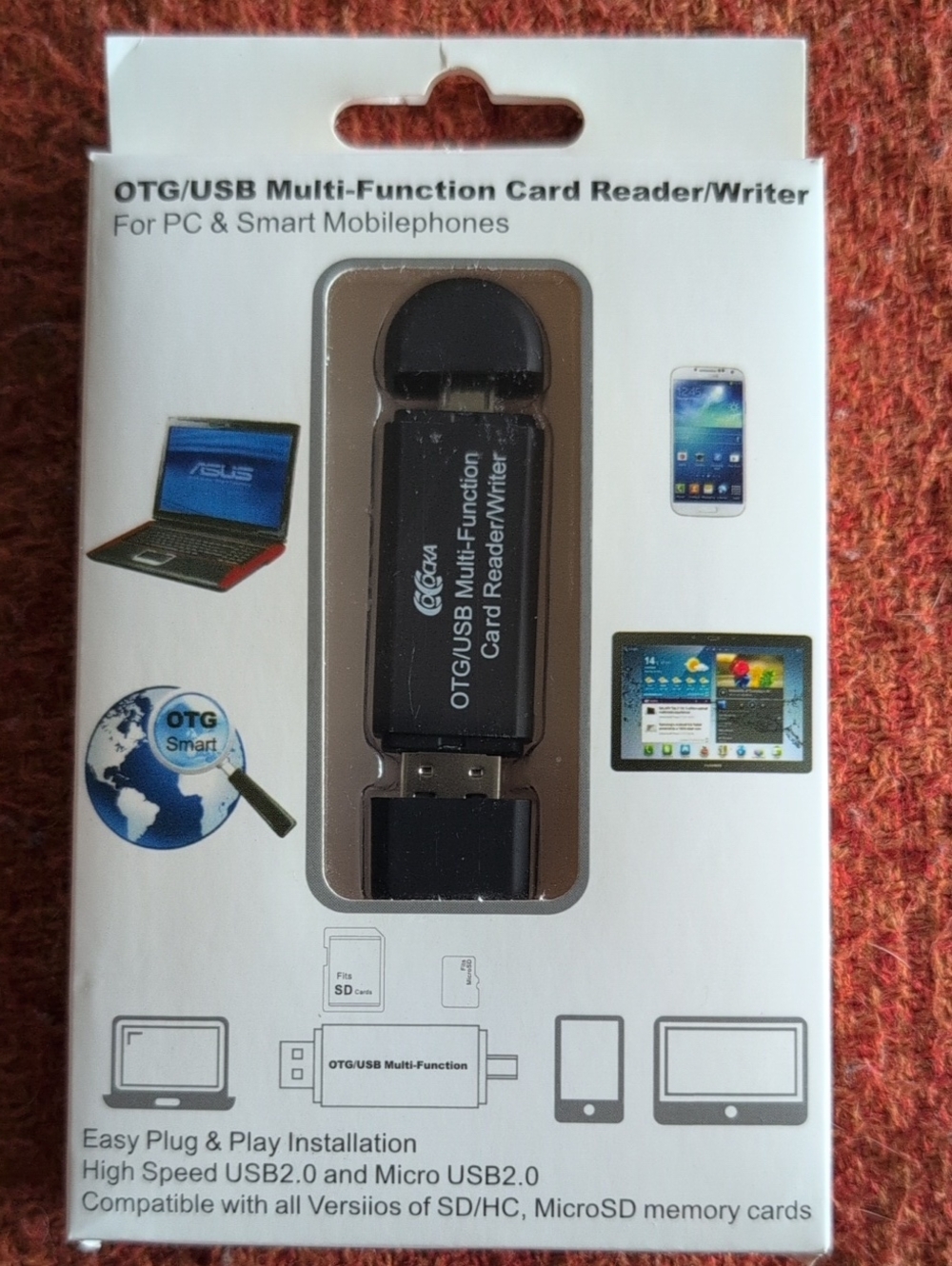 NWOT OTG/USB Multi-Function Card Reader/Writer - Black